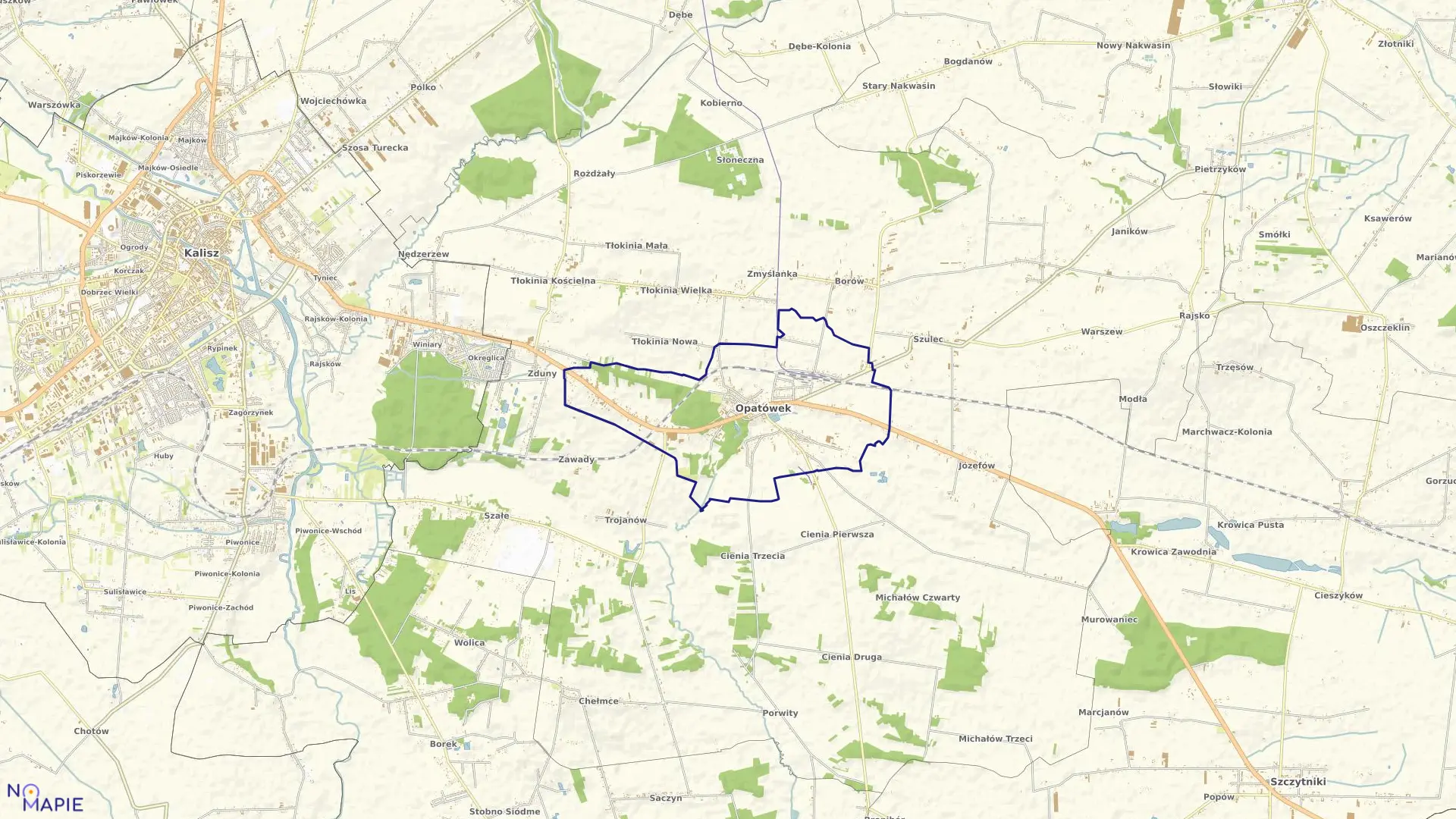 Mapa obrębu OPATÓWEK w gminie Opatówek