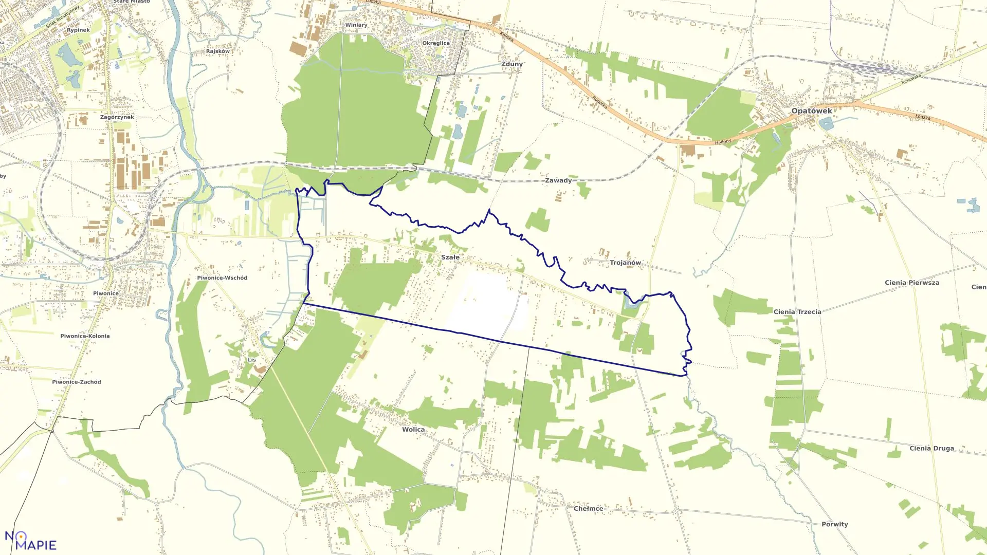 Mapa obrębu SZAŁE w gminie Opatówek